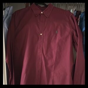 Ralph Lauren Men’s Dress Shirt, Burgundy, XL, Classic Fit